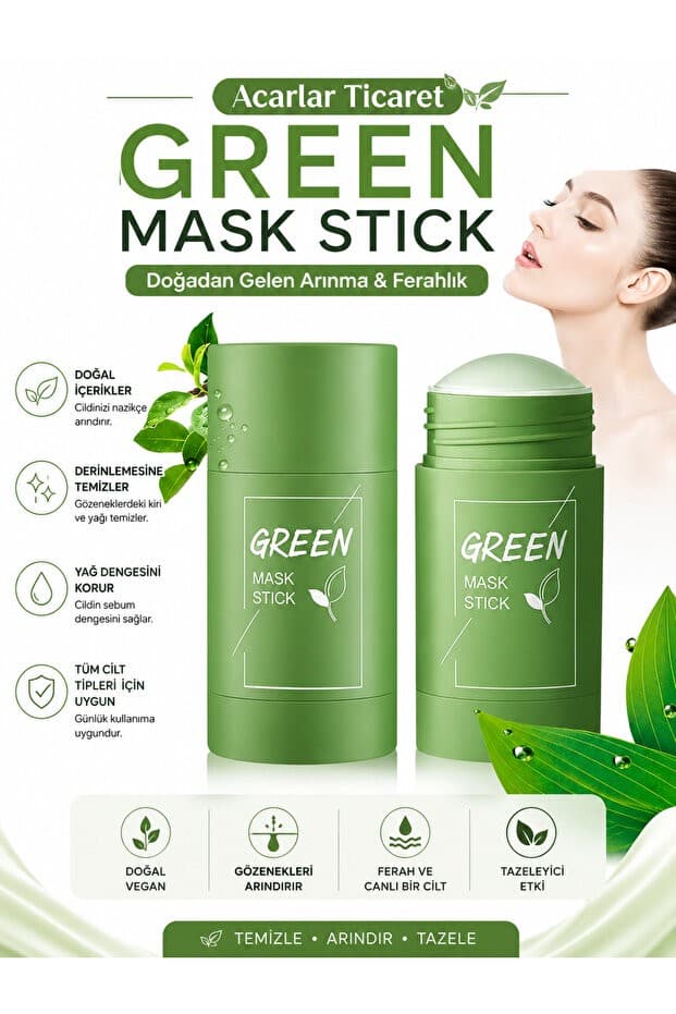 Yeşil Çay Özlü Siyah Nokta Ve Sivilce Maskesi & Green Tea Mask Stick