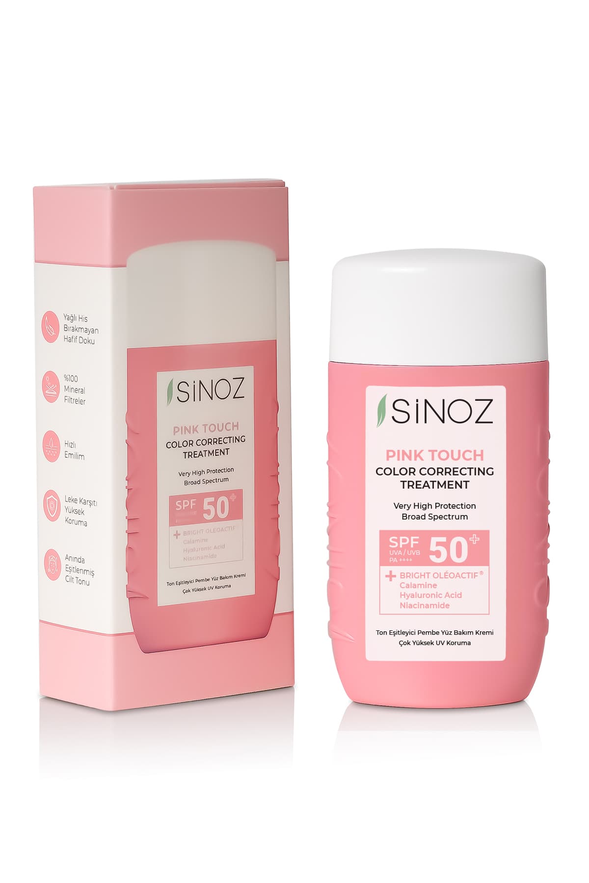 Pink Touch Anında Ton Eşitleyici Onarıcı Nemlendirici Pembe Yüz Güneş Kremi Spf50