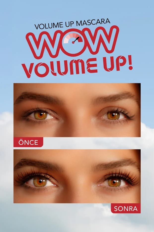 Volume Up Mascara Yoğun Hacim ve Lifting Etkili Kat Kat Uygulanabilir Maskara