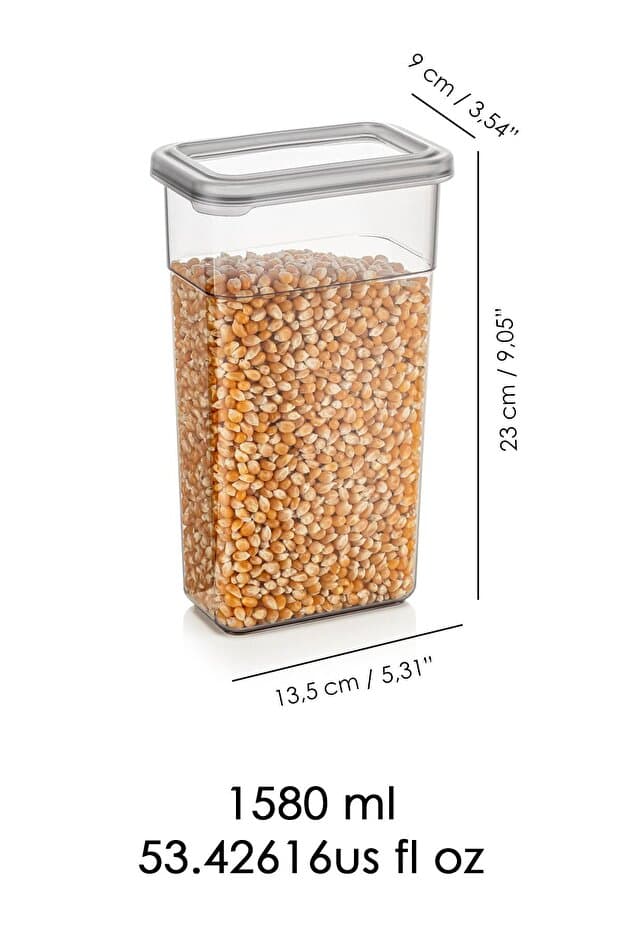12'li Etiketli Erzak Saklama Kabı Seti - Sızdırmaz Kapaklı Bakliyat Saklama Kutusu - 12 x 1580 ml