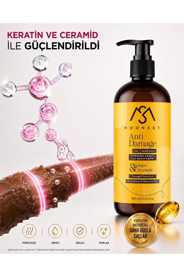 Yıpranma Karşıtı Saç Bakım Kremi – Kolajen + Keratin Destekli Onarıcı & Nemlendirici Krem (400 ml)