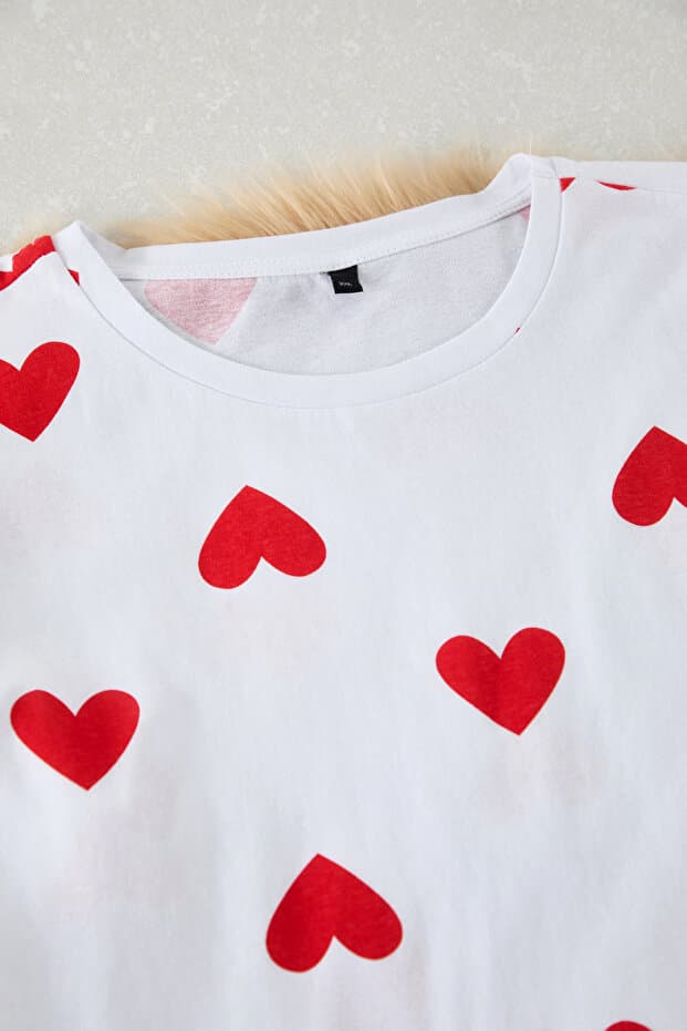 Beyaz %100 Pamuklu Kalpli Şortlu Örme Pijama Takımı TBBSS25AI00005