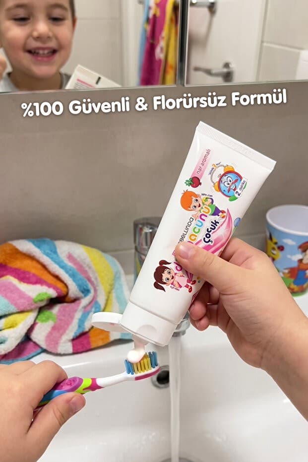 Florürsüz Çocuk Diş Macunu 100 gr Nar Aromalı (HELAL SERTİFİKALI)