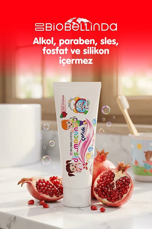 Florürsüz Çocuk Diş Macunu 100 gr Nar Aromalı (HELAL SERTİFİKALI)
