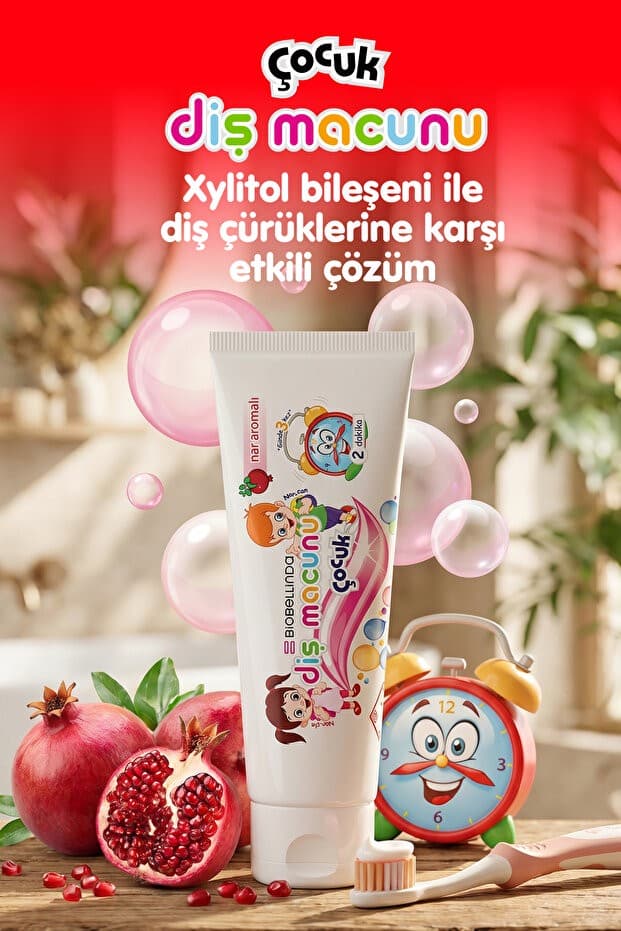 Florürsüz Çocuk Diş Macunu 100 gr Nar Aromalı (HELAL SERTİFİKALI)