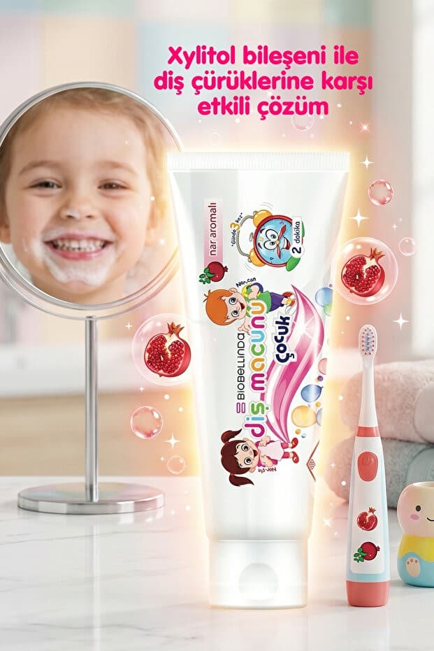 Florürsüz Çocuk Diş Macunu 100 gr Nar Aromalı (HELAL SERTİFİKALI)