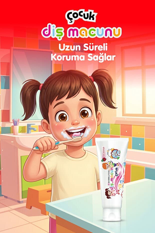 Florürsüz Çocuk Diş Macunu 100 gr Nar Aromalı (HELAL SERTİFİKALI)