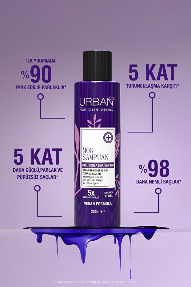 Turunculaşma Karşıtı Mor Saç Bakım Şampuanı,250 ml, Sülfatlı, Vegan, Mor Şampuan