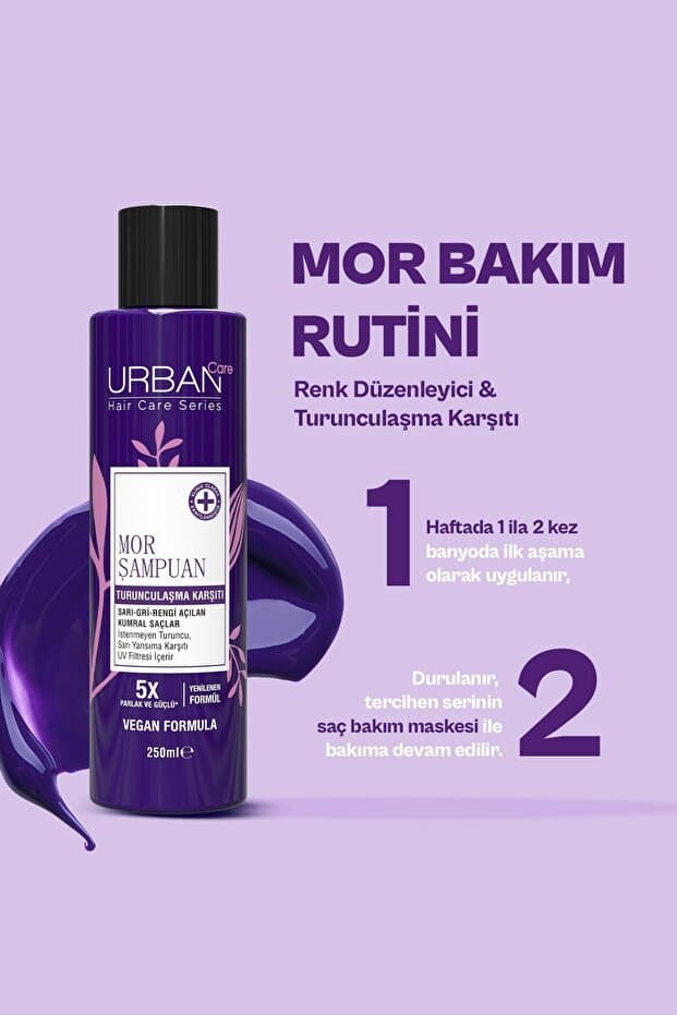 Turunculaşma Karşıtı Mor Saç Bakım Şampuanı,250 ml, Sülfatlı, Vegan, Mor Şampuan