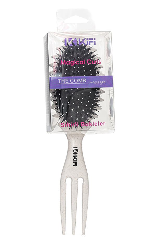 Magical Curl Saç Fırçası - Kıvırcık Tarağı Krem