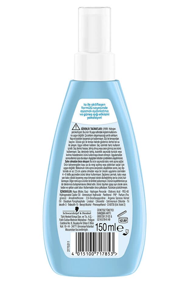 Schwarzkopf Palette Kalıcı Doğal Renkler Renk Açıcı Sprey Saç Boyası