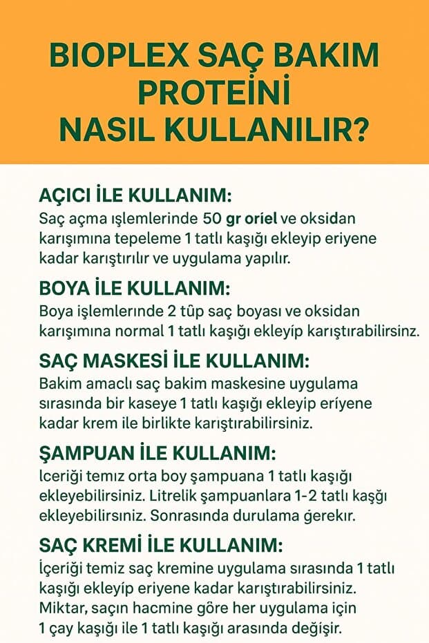 Saç Bakım Proteini / Hair Protein - Saç Açma Ve Boya Işlemlerinde Yıpranmalara Karşı Özel Ürün 100gr