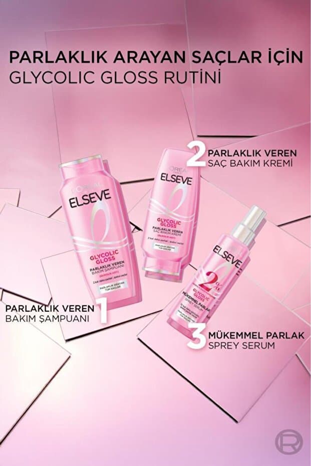 Glycolic Gloss Parlaklık Veren Saç Bakım Rutini Seti: Şampuan & Saç Kremi