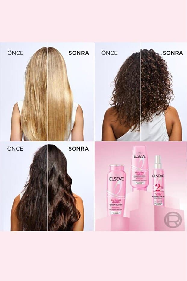 Glycolic Gloss Parlaklık Veren Saç Bakım Rutini Seti: Şampuan & Saç Kremi