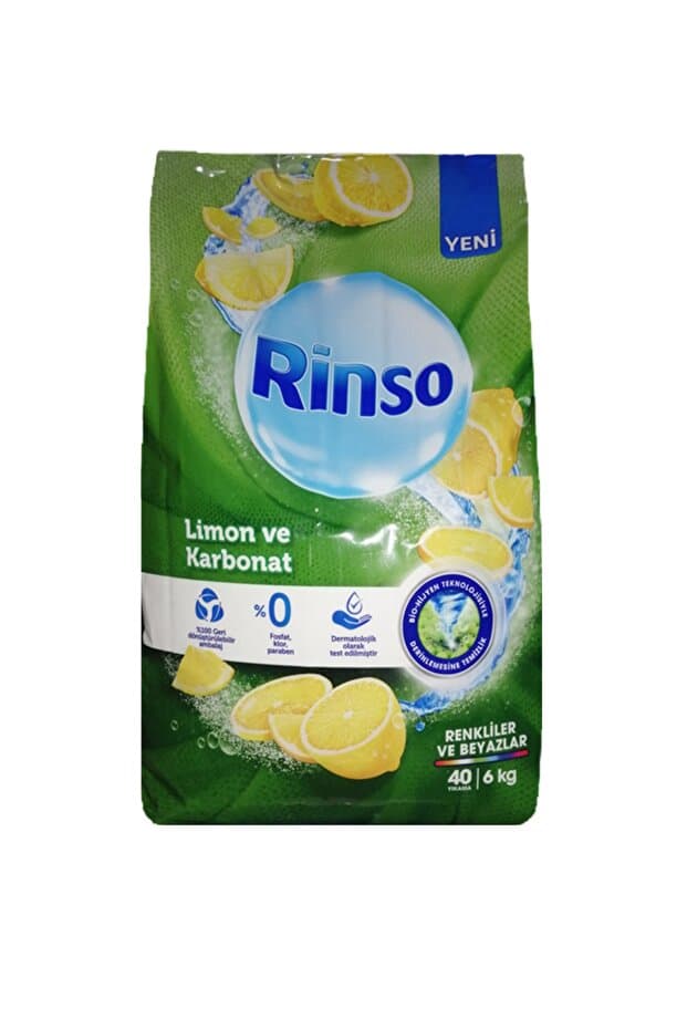 Limon Ve Karbonat Renkliler Ve Beyazlar Için Toz Çamaşır Deterjanı 6 Kg X 2 Adet
