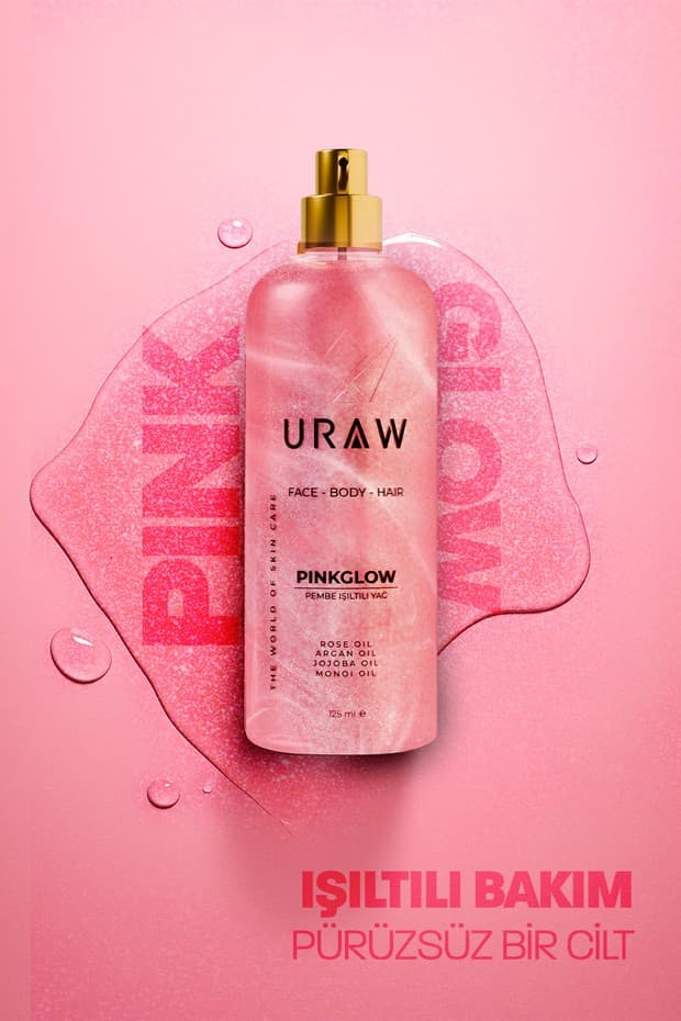 Pink Glow Pembe Işıltılı Yağ | Yüz, Vücut ve Saç İçin Çok Amaçlı Bakım Yağı