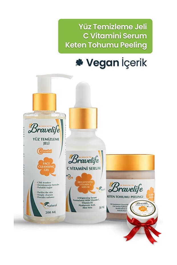 Leke Karşıtı Gözenek Sıkılaştırıcı Aloe Vera Aydınlatıcı Jel-C vitamini Serum-Keten Tohumu