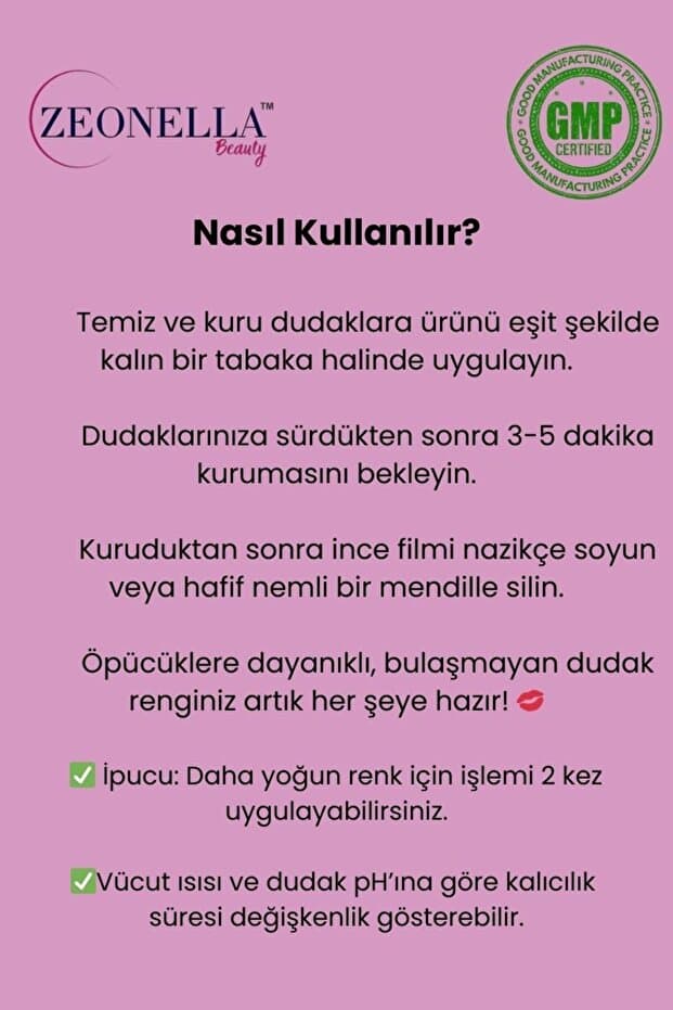 Soyulabilir Ruj Sıcak Gül Kalıcı Dudak Dövmesi