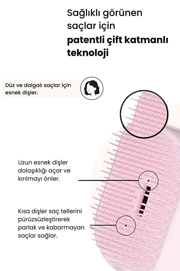 Compact Styler Pink Matte Chrome Saç Fırçası - Düz ve Kıvırcık Saçlar için Çanta Boy Tarak