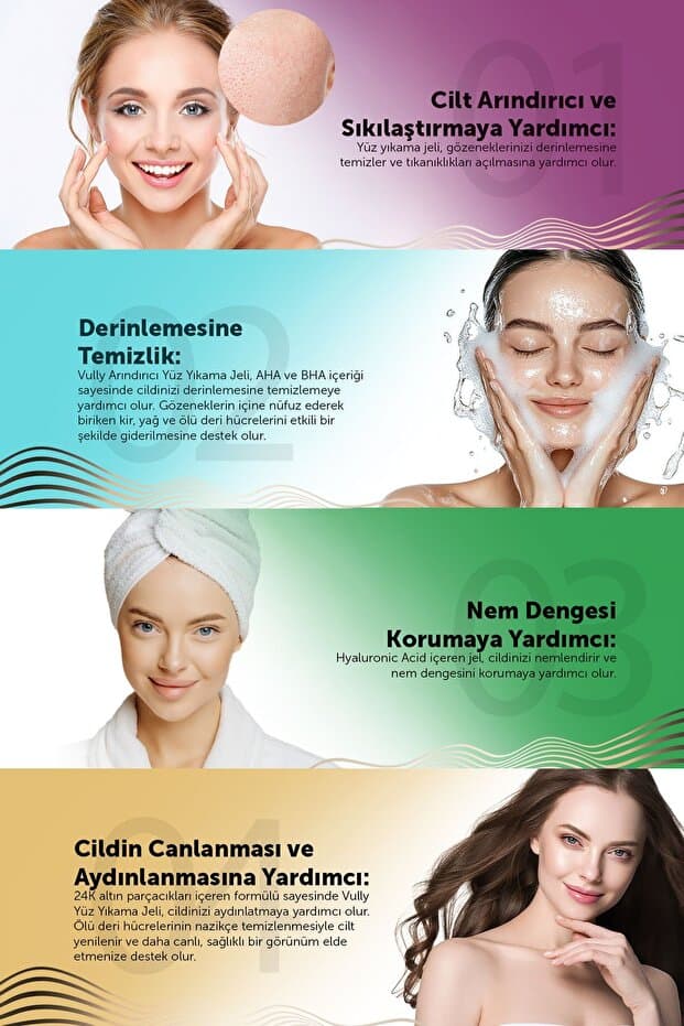 24k Altın Parçacıklı Arındırıcı Nemlendirici Gözenek Sıkılaştırıcı Yüz Temizleme Jeli 200 Ml