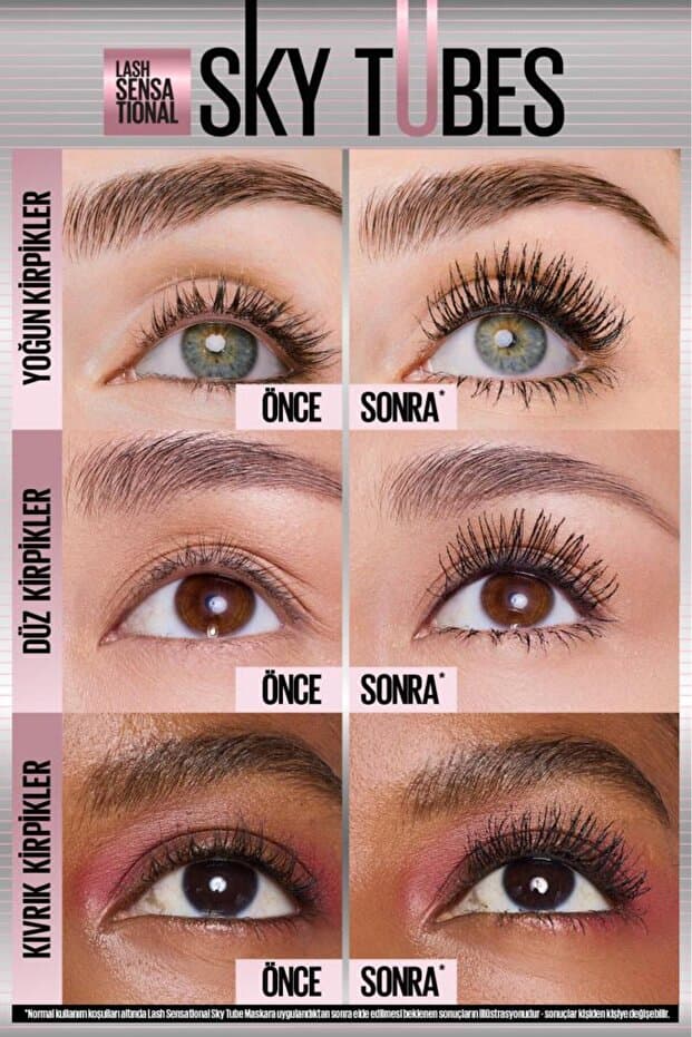 Lash Sensational Sky Tubes Maskara - Limitsiz Uzunluk ve Hacim Etkisi Veren Tubing Maskara