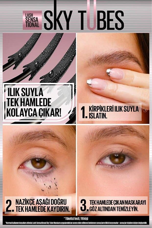 Lash Sensational Sky Tubes Maskara - Limitsiz Uzunluk ve Hacim Etkisi Veren Tubing Maskara