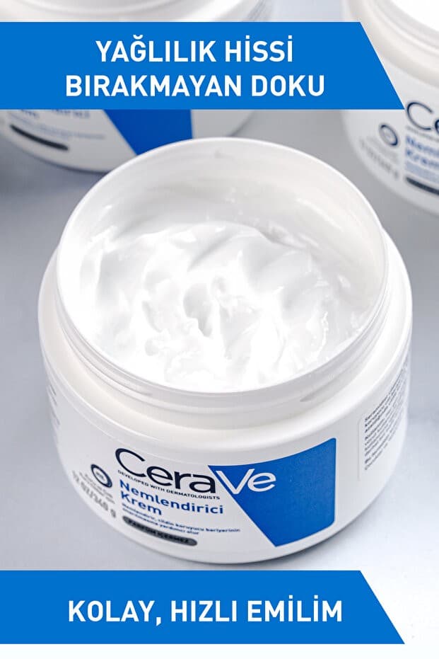 Kuru ve Çok Kuru Ciltler için Seramid & Hyalüronik Asit İçeren Nemlendirici Yüz & Vücut Kremi 340 gr