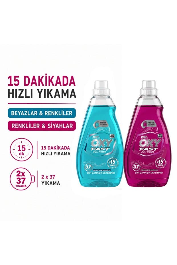 Fast Hızlı Yıkama Sıvı Çamaşır Deterjanı Renkliler&Siyahlar / Beyazlar&Renkliler