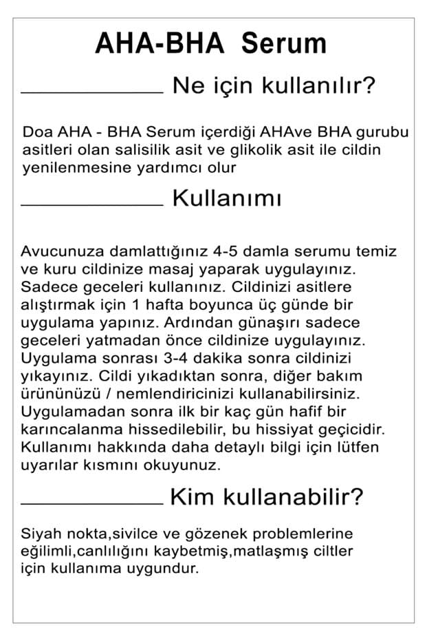 AHA BHA Serum – Gözenek Arındırıcı ve Yenileyici Bakım