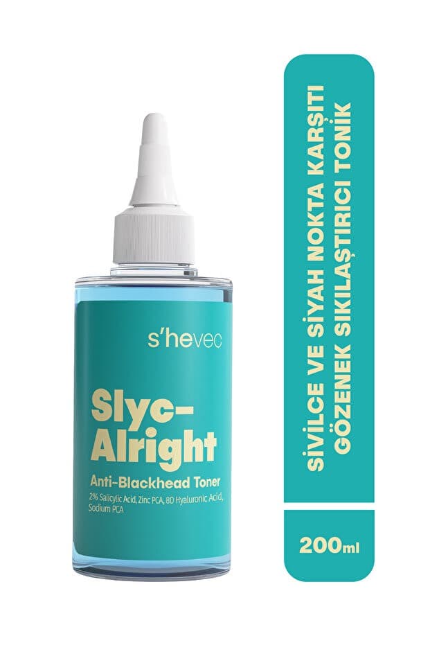 Siyah Nokta Karşıtı ve Gözenek Sıkılaştırıcı Salisilik Asit 200 ml Vegan Tonik Slyc–Alright