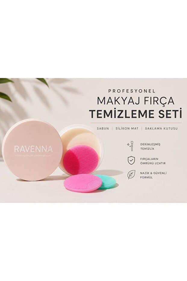 Profesyonel Makyaj Fırçası Temizleme Seti (110 gram sabun + Saklama Kutusu + Silikon mat)