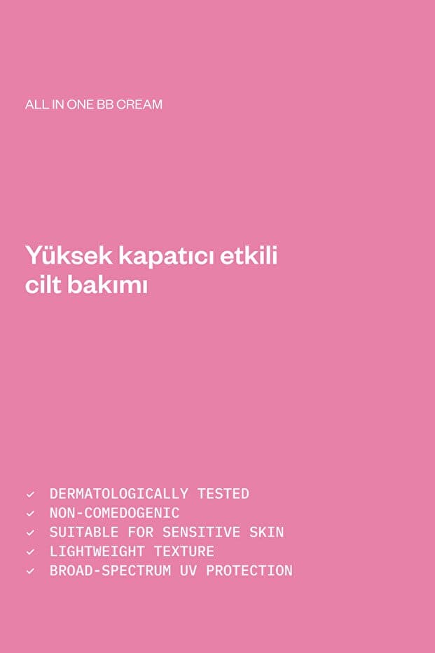 BB Krem SPF50 Yüksek Kapatıcı, Nemlendirici, Ton Eşitleyici, Aydınlatıcı