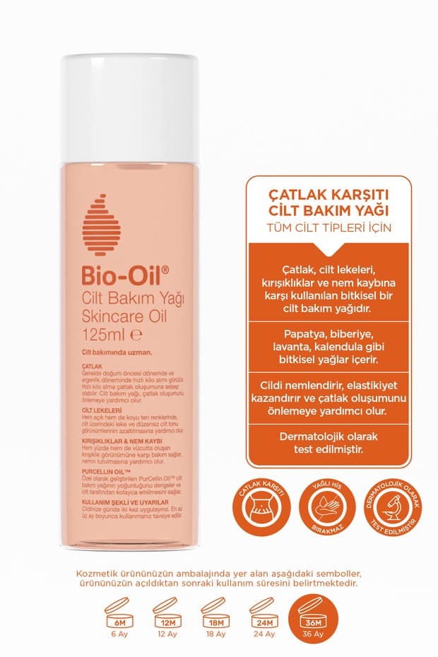 Çatlak Karşıtı Nemlendirici Cilt Bakım Yağı 125 ml Leke Karşıtı Hamilelik Çatlakları İçin Vitamin E