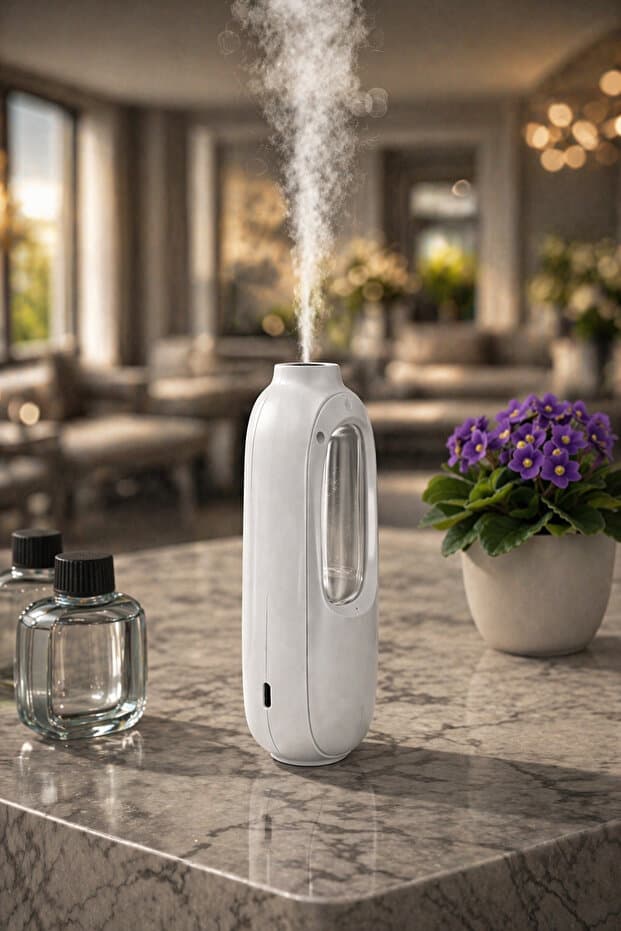 Smell 2x Yeni Nesil Şarjlı Otomatik Oda Kokusu Makinesi Beyaz - (1 ADET HİLTON KOKUSU ILE BİRLİKTE)