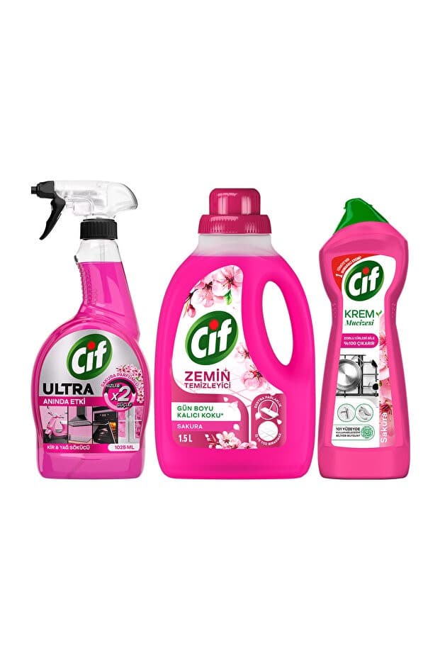 Ultra Sprey Sakura Parfümlü 1025 ml x1 + Krem Sakura Parfümlü 750 ml x1 + GPC Sakura x1