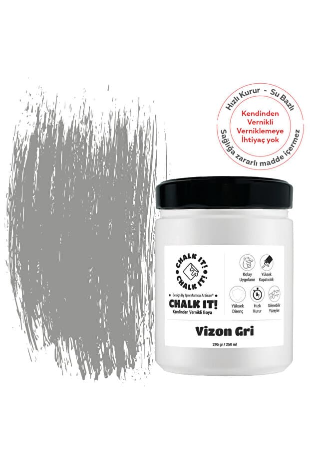 Chalk It Kendinden Vernikli Boya | Vizon Gri