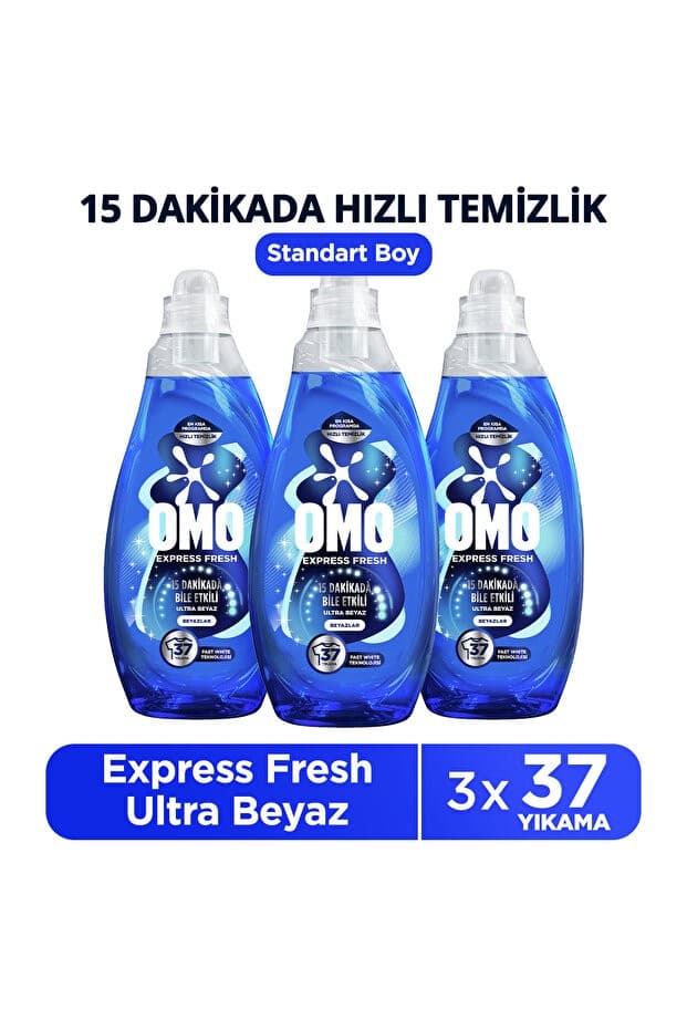 Express Fresh Ultra Beyaz Sıvı Çamaşır Deterjanı 1480 ml x3