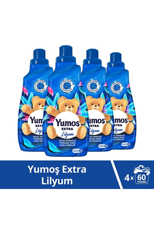 Extra Konsantre Çamaşır Yumuşatıcısı Lilyum 1440 ML 60 Yıkama 4 Adet