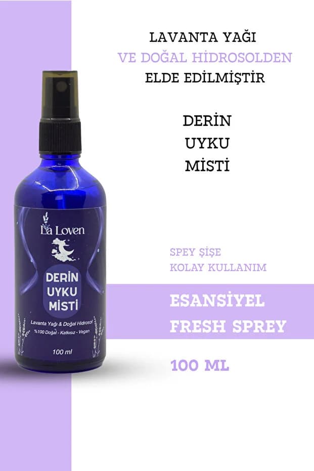 Doğal Lavanta Özlü Rahatlatıcı Derin Uyku Misti Ve Yastık Spreyi 100 ml