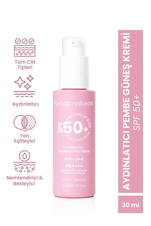 50 Spf+ Aydınlatıcı Pembe Güneş Koruyucu Krem 30 ml