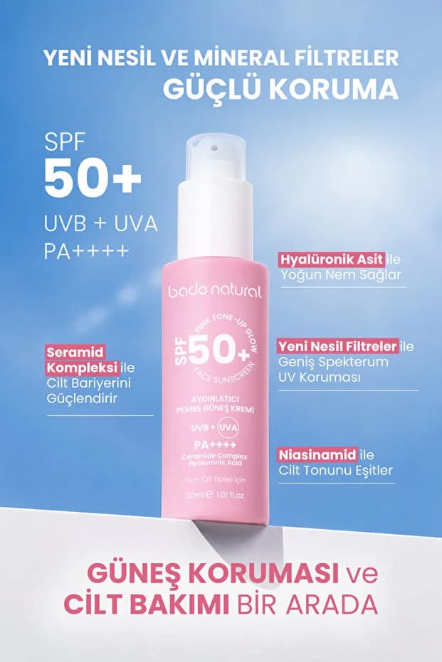 50 Spf+ Aydınlatıcı Pembe Güneş Koruyucu Krem 30 ml
