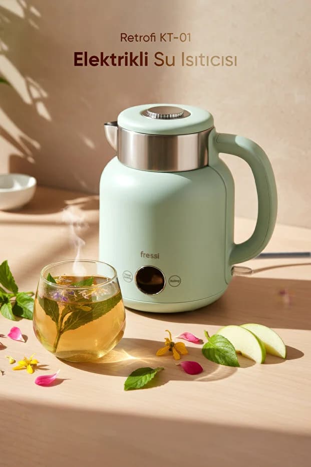 Elektrikli Su Isıtıcı Kettle 1.5 L Çelik Hazne KT-01 Urban