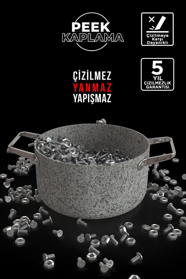 Stone-Age Çizilmez Yanmaz Yapışmaz İndüksiyonlu 2'li Fırın Tepsi Seti