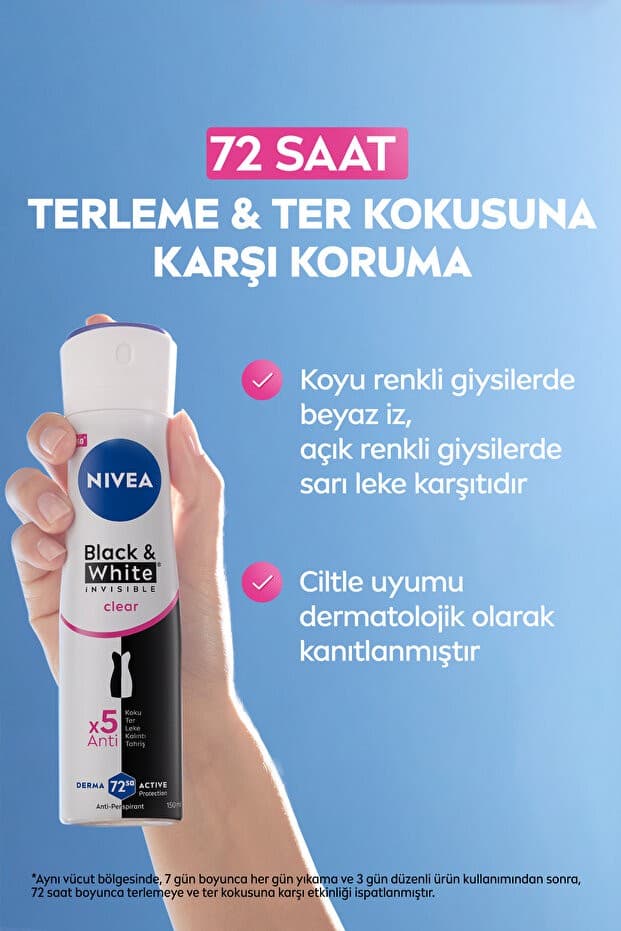 Kadın Sprey Deodorant Black&white Clear 150ml Ve Mini Roll-on Black&white Clear